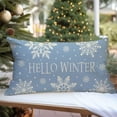 thumbnail image 4 of Christmas Hello Winter Snowflake Throw Pillow Cover 12x20 Inch Navy Blue Outdoor Christmas Decorations Xmas Holiday Lumbar Decorative Pillow Case for Couch Home Room Décor, 4 of 6