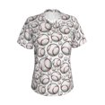 thumbnail image 5 of Zufioo Cute Baseball Print Women's Classic V-neck T-shirt, V-neck Short-sleeved Tops Home Wear, Suitable for Daily Life, Work, Outdoors-3X-Large, 5 of 8