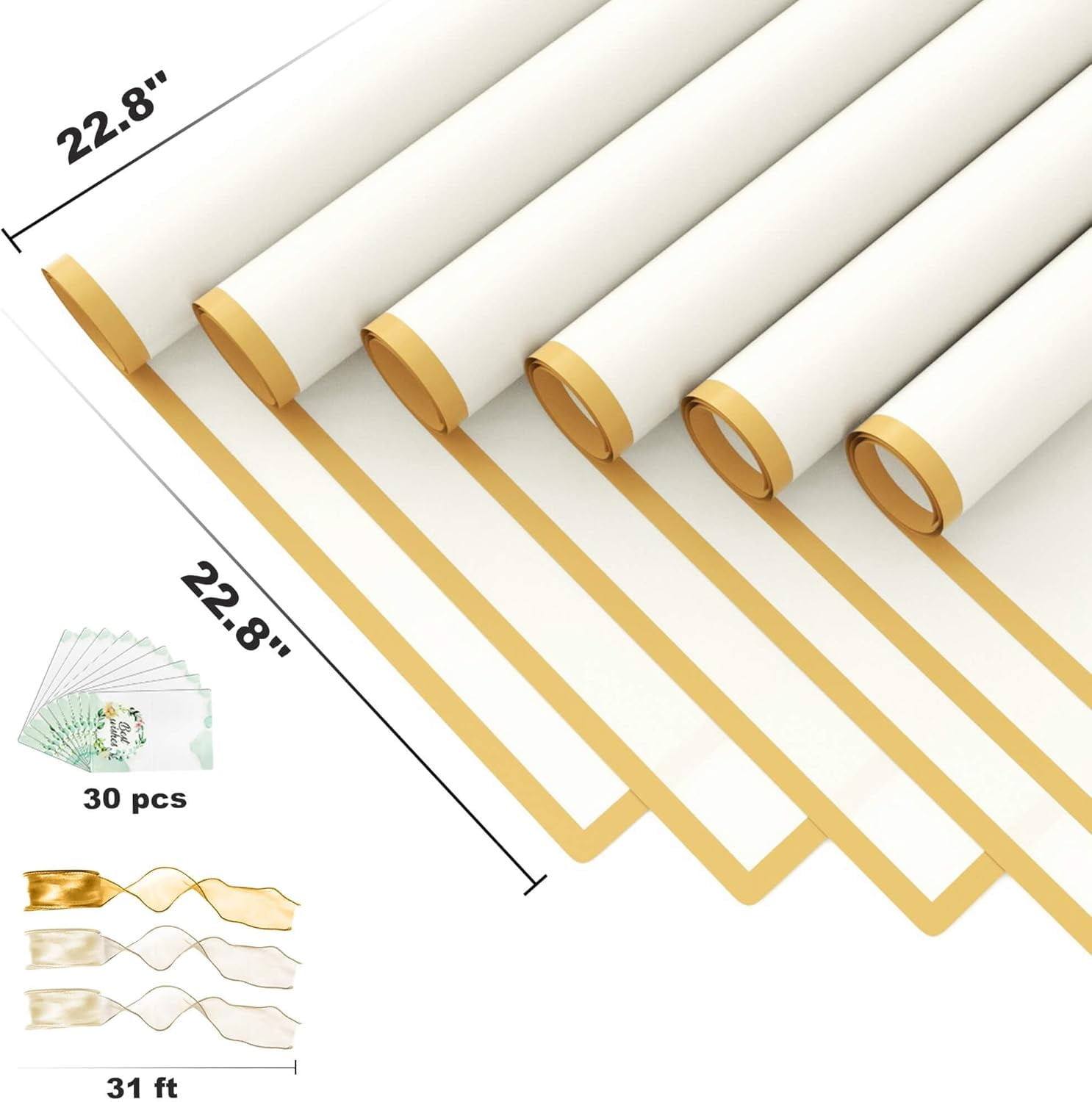 JOYIT 60 Sheets Pink Flower Wrapping Paper Bouquet - Flower