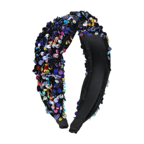 Unique Bargains 1 Pc Headband Sequins Hair Accessories for Women Blue
