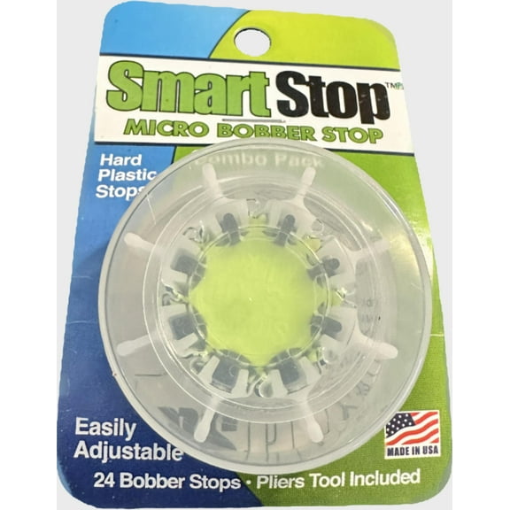 Clearly Outdoors Smart Stop Micro Bobber Stops holder Includes 24 Stops and Tool