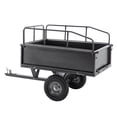 thumbnail image 2 of Heavy Duty Steel Dump Cart Trailer, 600 LBS Weight Capacity 17 Cu.Ft Tow Behind Utility Wagon with 16" All-Terrain Tires, Easy Dump Hauling Wagon for ATV, Lawn Tractor, Garden, Yard & Farm, 2 of 17