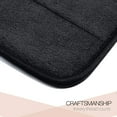 thumbnail image 4 of Luxury Memory Foam Bath Mat - Water Absorbent, Super Cozy and Non-Slip Backing - Luxurious Velvet Comfort Bathroom Rug - 17"x24" (Black), 4 of 8