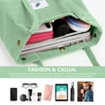 thumbnail image 4 of Corduroy Totes Bag, FITDON Shoulder Handbags Big Capacity Shopping Bag for Women Girls, 4 of 14