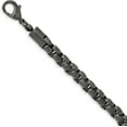 thumbnail image 2 of Solid Chisel Stainless Steel Polished Gun Metal IP-plated Box Chain - 24", 2 of 8