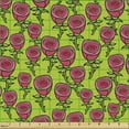thumbnail image 2 of Flowers Sofa Upholstery Fabric by the Yard, Romantic Flora Buds Bouquets in the Garden Botanical Flourishing Branches, Decorative Fabric for DIY and Home Accents, Lime Green Magenta by Ambesonne, 2 of 5