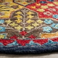thumbnail image 3 of SAFAVIEH Aspen Warren Geometric Wool Area Rug, Blue/Orange, 5' x 5' Round, 3 of 5