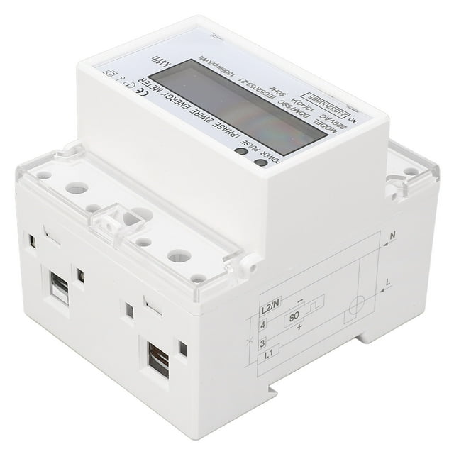 Medidor de energía, medidor de energía Medidor de energía monofásico de cable vatímetro Kwh Consumo de energía Medidor de energía compacto y liviano
