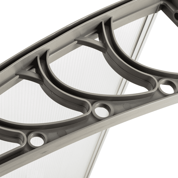 Alvantor Door Awning Polycarbonate Window Canopy with White Panel and Gray Bracket for Rain and Sun Protection 39.37 x 31.5 in