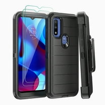 Xhy Moto G Pure Case with Belt Clip Holster and Screen Protector Military Grade Full Body Multilayer Drop and Shock Protection 3 in 1 Rugged Durable Detachable for Motorola Moto G Pure Phone - Black