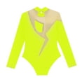 thumbnail image 5 of Kaerm Kids Girls Gymnastics Ballet Dance Leotard Sparkly Jumpsuit Biketard Long Sleeve Bodysuit Unitard Fluorescent Yellow 14, 5 of 6