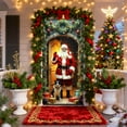 thumbnail image 1 of Christmas Door Curtain with Santa Claus Print Decor for Front Door Wall Party Festival Decoration Merry Xmas Celebration, 1 of 6