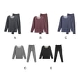 thumbnail image 4 of Qarigey Conjunto de ropa interior térmica para hombre, capa base gruesa, vestido cálido, ropa de invierno colorida ajustada pura, pintura conjuntos de ropa Vino tinto>L NO6, 4 of 6