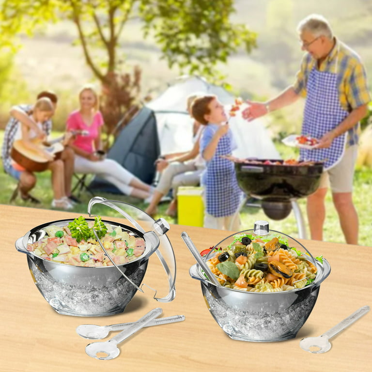 Innovative Life Large Salad Bowl on Ice with Lid, Chilled Mixing Serving  Bowl for Party, Clear, Acrylic