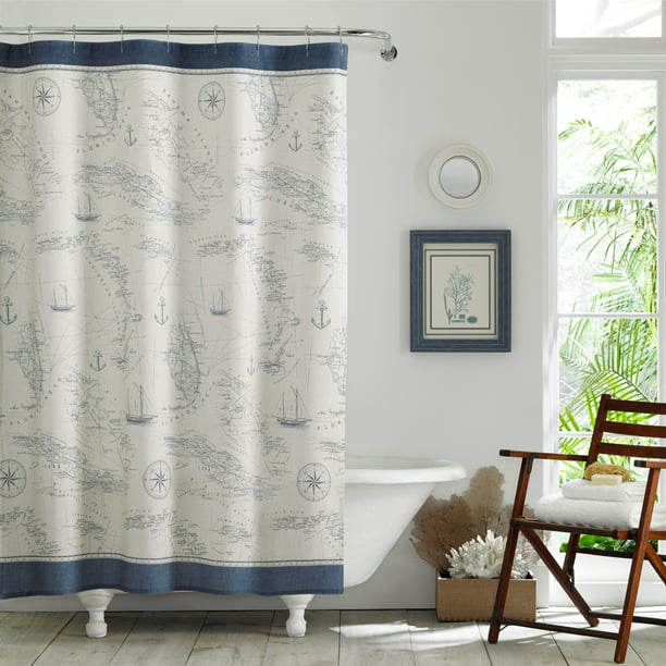 Caribbean Sea Shower Curtain, Tommy Bahama Palm Leaf Shower Curtain