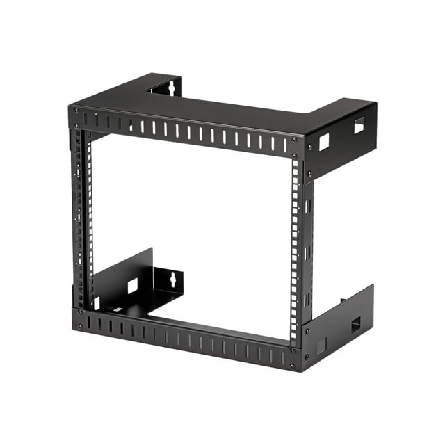 StarTech RK812WALLO 8U Open Frame Wall Mount Equipment Rack - 12-Inch Deep (Black)