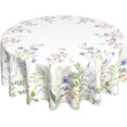 thumbnail image 1 of Spring Tablecloth Round 70 Inch,Sage Green Wild Flowers Table Cloth,Stain Resistance Polyester Summer Floral Plant Seasonal Table Covers for Kitchen Dining,Small Tablecloth for Parties Picnic, 1 of 6