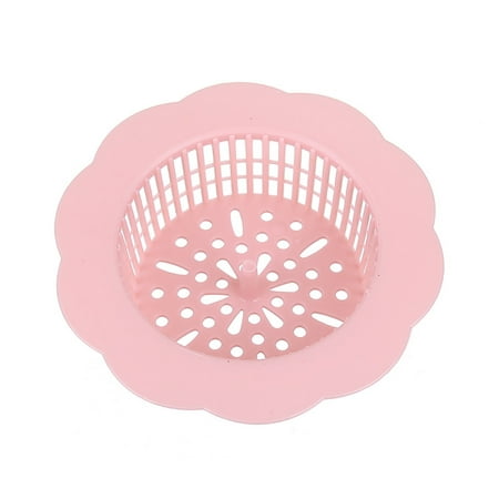 

Grofry Flower Shape Sewer Drain Filter Cover Kitchen Basin Sink Strainer Waste Stopper Pink