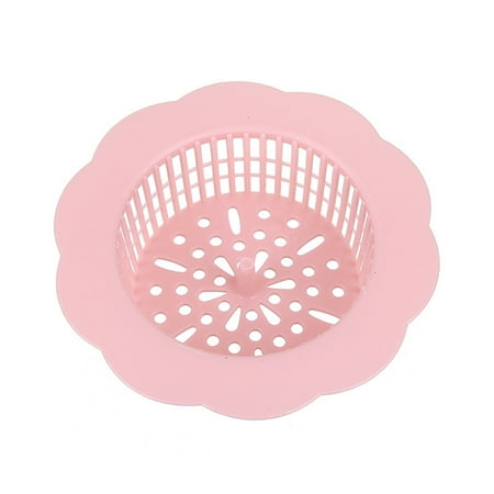 

Grofry Flower Shape Sewer Drain Filter Cover Kitchen Basin Sink Strainer Waste Stopper Pink