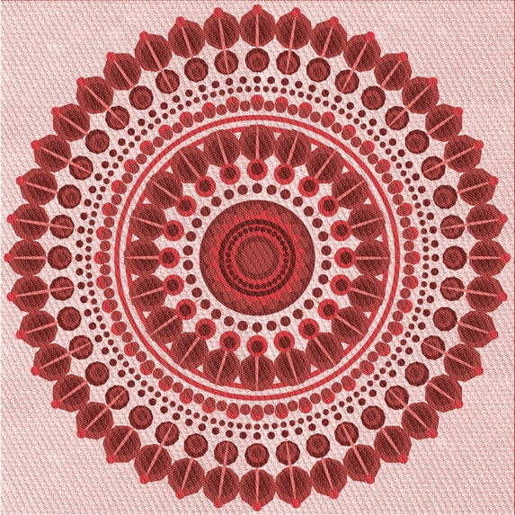 Ahgly Company Indoor Square Patterned Love Red Area Rugs, 8' Square