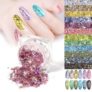 12 Colors Nail Art Glitter Sequins Hexagon Chunky Glitter Holographic  Crafts Stickers Sequins Nail Glitter Mermaid Powder Flakes Shiny Charms  Hexagon