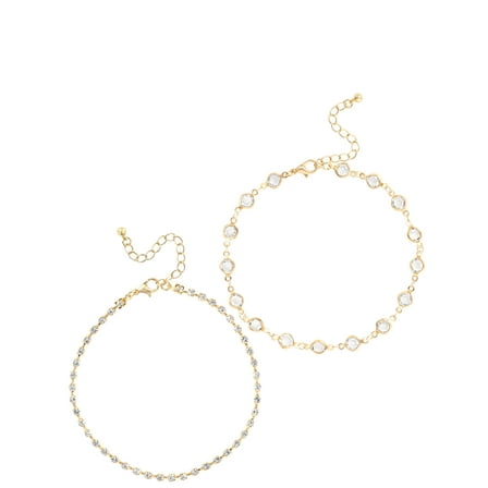 Jessica Simpson gold tone Anklet Set, Set of 3