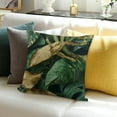 thumbnail image 3 of BCIIG Green Leaves Gold Foiling Maximalism Pillowcase 1PC Short Plush 12x12in, 3 of 5