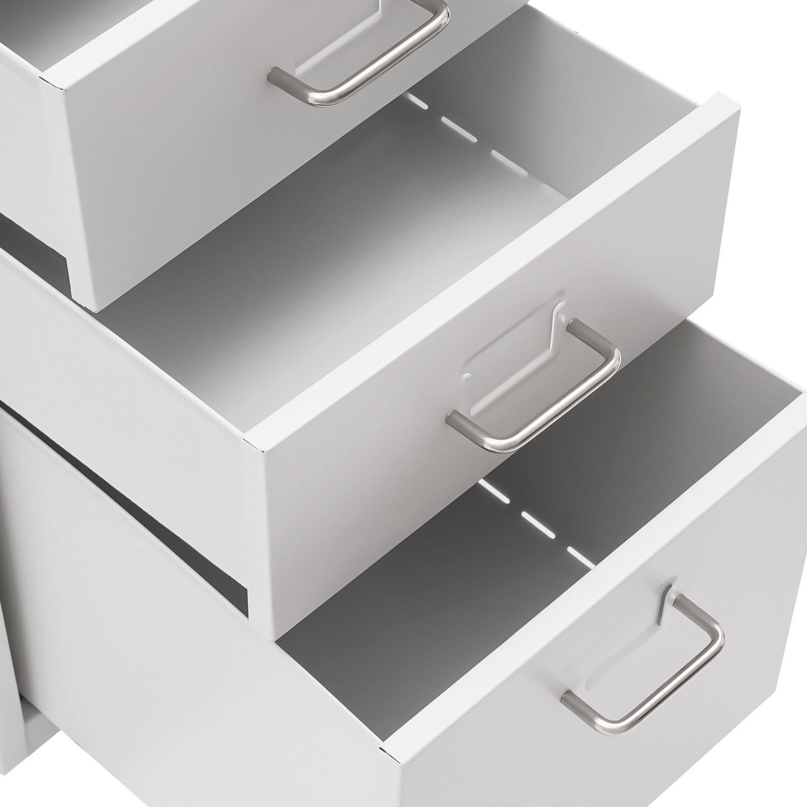 3 Drawer Vertical File Cabinet Lockable Metal Mobile File Cabinet White office