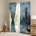 thumbnail image 3 of Feelyou Blue Wooden Plank Black Out Curtains, Tree Plant Botanical Curtains Pack of 2 (42x63 Each), Western Jungle Deer Bedroom Curtains, Window Curtains Decor, 3 of 6