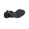 thumbnail image 5 of BLISSFUL STEP Lace Up Strappy Block Mid Heels Sandals for Women Black (Size 6), 5 of 7