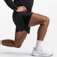 thumbnail image 5 of Hanerdun Men 2 in 1 Running Shorts with Liner Male Pocket Quick Dry Pant Black M, 5 of 5