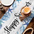 thumbnail image 3 of Coastal Starfish Table Runner 70 Inches, Summer Ocean Sea Shells Conch Wood Gray Bed Runner Dresser Scarves Tabletop for Indoor Outdoor Parties/Ceremony/Banquet, 13" x 70", 3 of 9