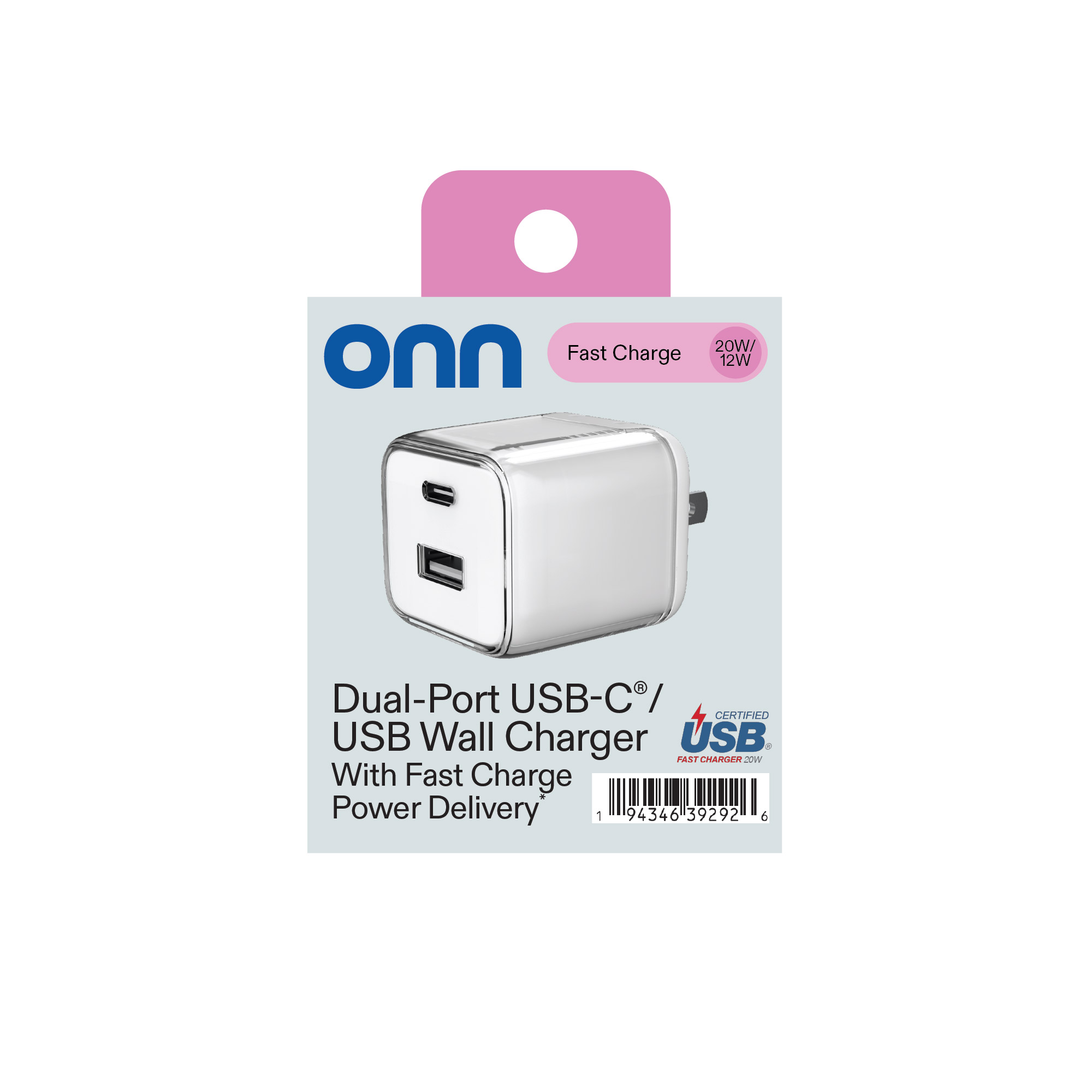 Cargador de pared onn de 32W con doble puerto USB-C y USB-A, carga rápida, certificado USB-IF, enchufe plegable, compatible con iPhone, iPad, AirPods, Samsung Galaxy, Note, Pixel y más - Blanco 7