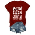 thumbnail image 2 of Red Womens Summer Tops Teacher Retired Tshirts Womens Retirement Class Of 2025 Countdown In Graphic Tees Funny V Neck T Shirt Shirts for Women, 2 of 6