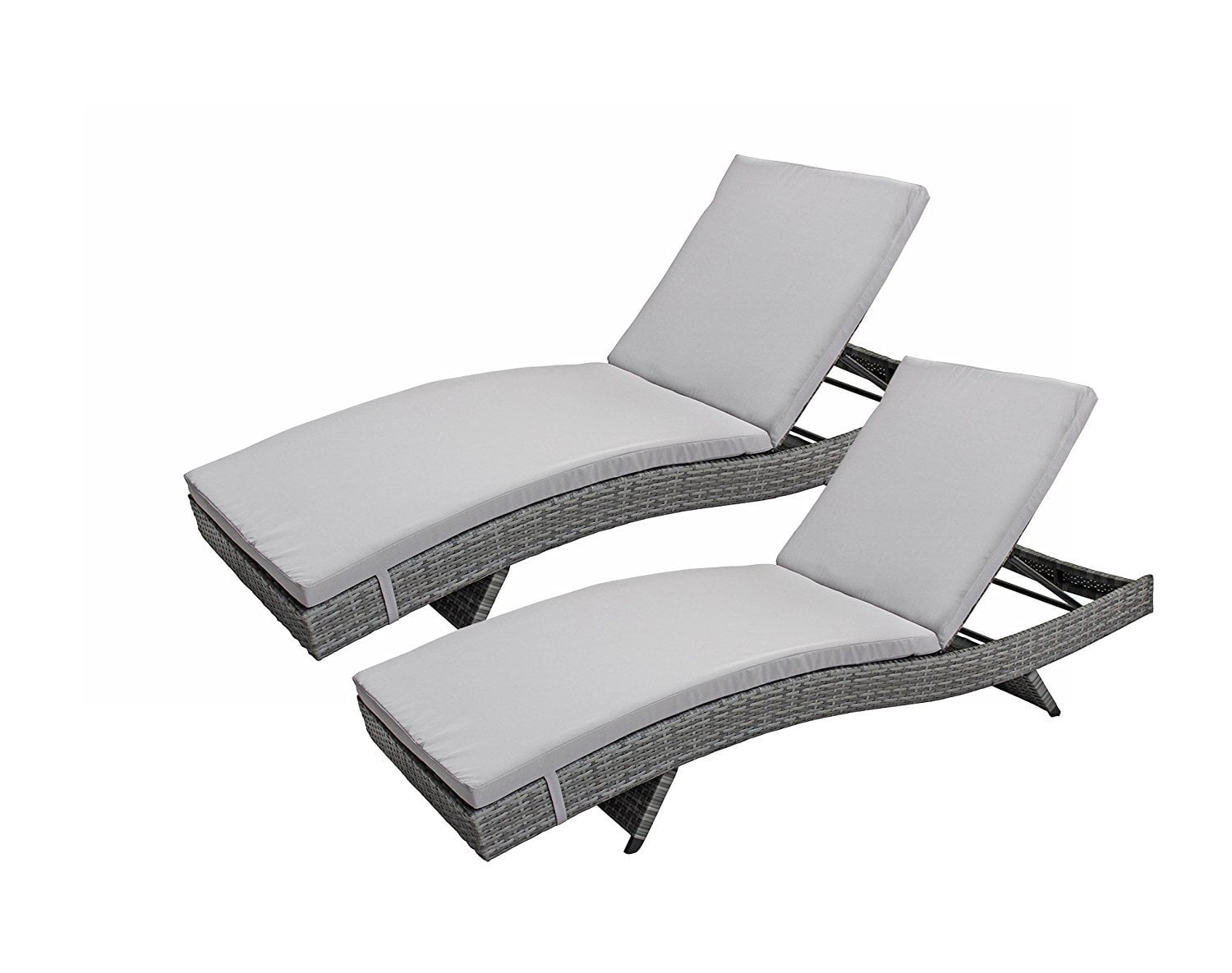 Set Of 2 All Weather Outdoor Patio, Grey Lounge Chairs Outdoor