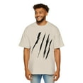 thumbnail image 3 of Effete Feline Claw Marks Scratch Men's Heavy Oversized Tee, 3 of 5