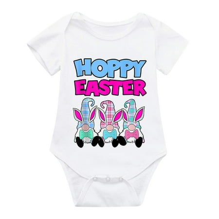 

SELONE 6M-24M Easter Baby Girl Clothes Infant Newborn Baby Girls Boys Easter Bunny Bodysuit Romper Casual Clothes Graphic Bunny Gnomes Easter Eggs Printing Casual Summer Cute Spring Pullover White 100