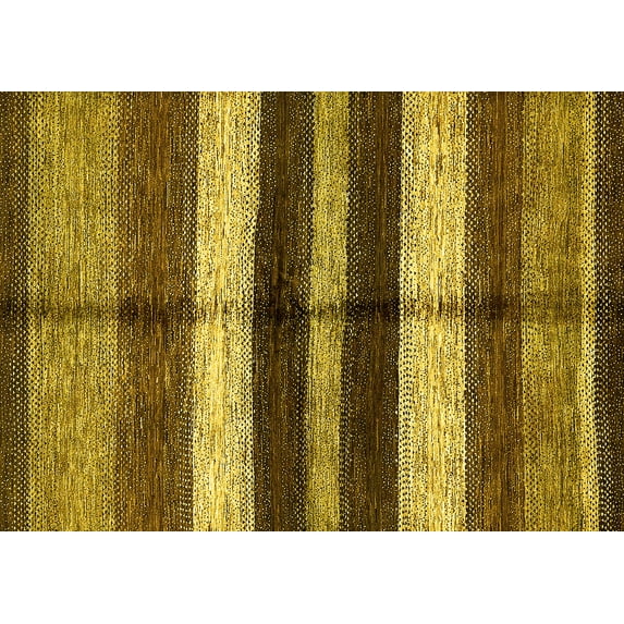 Ahgly Company Indoor Rectangle Abstract Yellow Modern Area Rugs, 7' x 9'