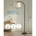 thumbnail image 4 of DEWENWILS 63.4" Arc Floor Lamps for Living Room Clearance, Metal Tall Standing Arched Floor Lamp with Adjustable Lamp Shade for Bedroom, Office, Read Lighting, Black, 4 of 8