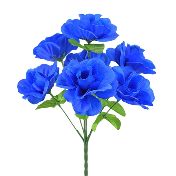 Blue Blue Set Of 7 Artificial Rose Fake Flowers For Home And Valentine Day Decoration Height 34Cm/13.4Inch