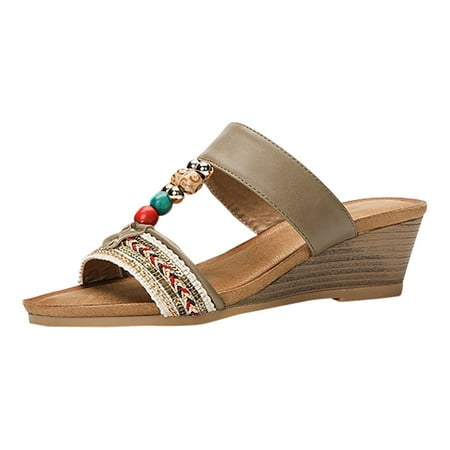 

Pimfylm Sneaker Slippers/Closed Toe Wedges Sandals for Women Ankle Strap Hook and Loop Gladiator Flat Sandals Causal Summer Shoes Outdoor Beach Sandals Khaki 6.50