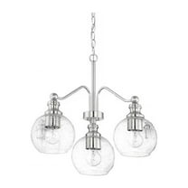 Sunset Oriana 3 Light Chandelier Seeded Glass Bright Satin Nickel F29003-80