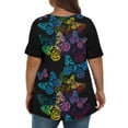 thumbnail image 7 of IYYVV Womens Shirts Plus Size Short Sleeve Cute Tops Summer Vneck Cotton Tunic Tops For Women Butterfly Graphic Tees Cute Clothes Fall Fashion 2024 Blue 2XL, 7 of 7