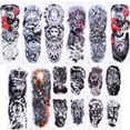 thumbnail image 2 of Tatuajes falsos impermeables, 8 hojas de tatuajes temporales de manga completa, tatuajes temporales de brazo completo, pegatinas adaptadas para la perfección, 2 of 8