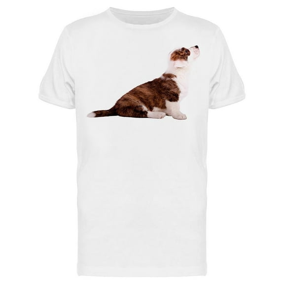 Puppy Looking Up T-Shirt Men -Image by Shutterstock Men T-Shirt, Male x-Large
