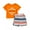 Orange, variant on Musuos Little Boys 2 Piece Outfits 18 24M 3 4 5 6Y Letter Print Short Sleeve T-Shirt and Elastic Striped Shorts Set Summer Clothes for Toddler