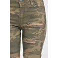 thumbnail image 4 of American Bazi Women's Destroyed Skinny Shorts - CAM - LRG, 4 of 4