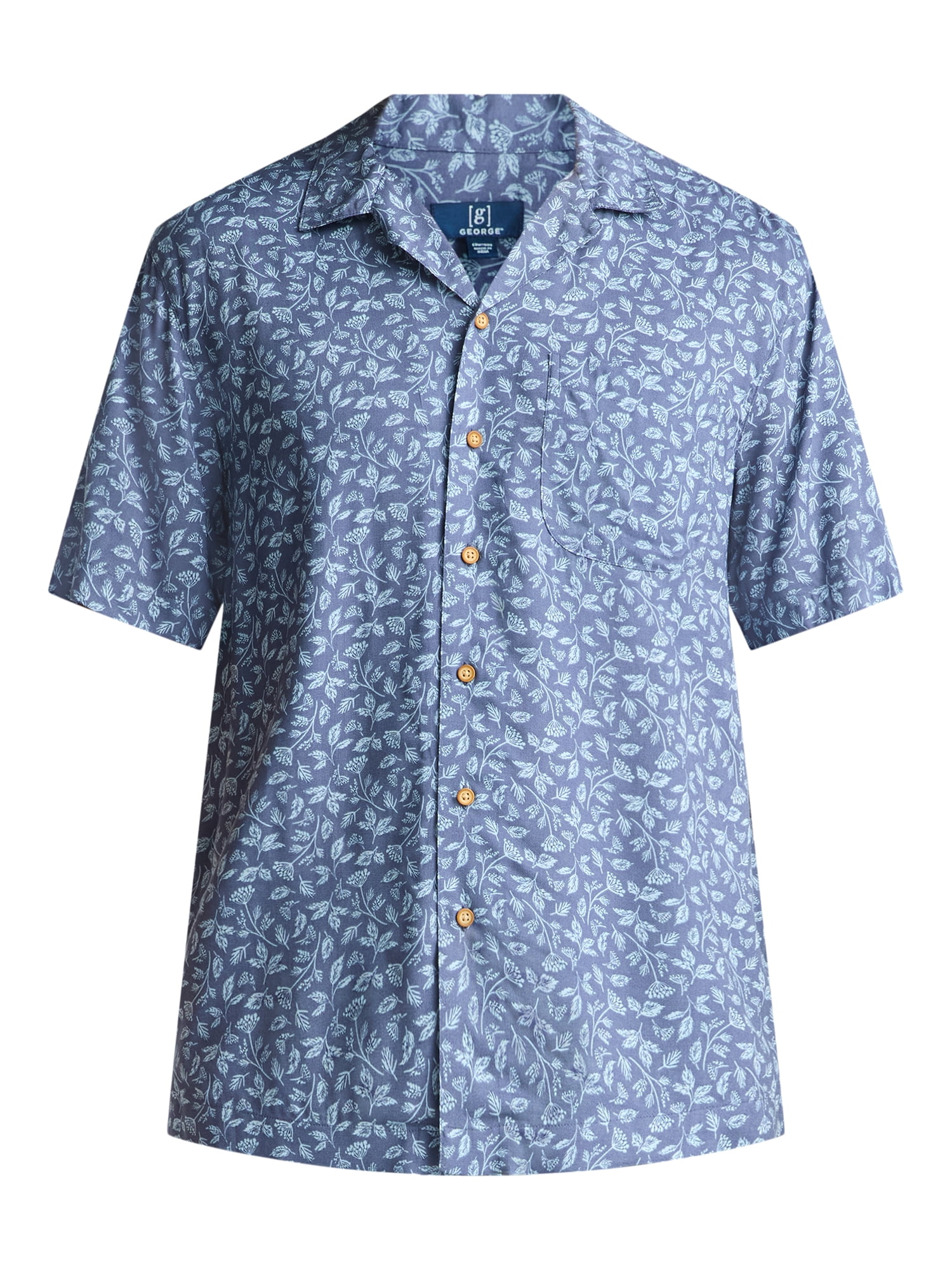 George Men's Relaxed Fit Viscose Camp Shirt, Sizes S-3XL