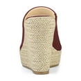 thumbnail image 2 of BLISSFUL STEP Chaussures pour Femmes Talon Compensé Bout Ouvert Espadrilles Mules à Plateforme Bourgogne 10, 2 of 7