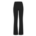 thumbnail image 4 of ITSAME Womens Straight Leg Pants, High Waisted Pull-On Casual Business Slim Flare Trousers Black L, 4 of 5